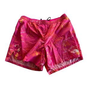 The North Face Pink Men's Swim Trunks LG Back Pocket Lined Drawstring Resortcore